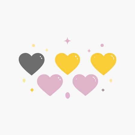 Minimalist Set of hearts icon on white backgroundのイラスト素材