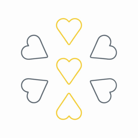 Minimalist Set of hearts icon on white backgroundのイラスト素材