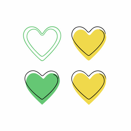 Minimalist Set of hearts icon on white backgroundのイラスト素材