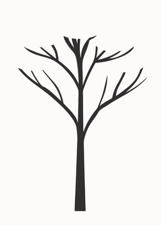 Minimalist tree on white backgroundのイラスト素材