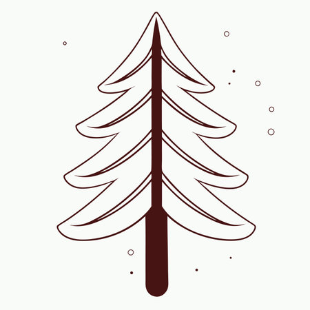 Minimalist tree on white backgroundのイラスト素材