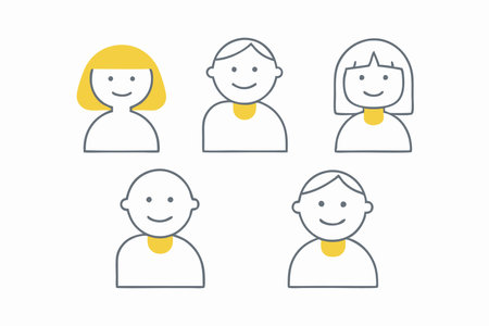 Hand drawn people avatar setのイラスト素材