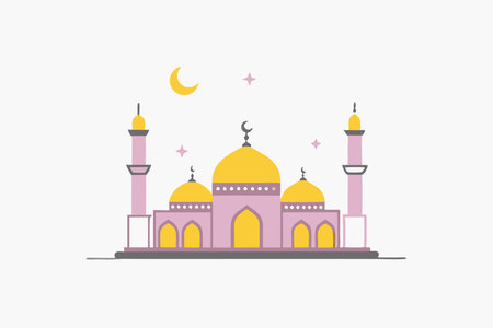 Mosque illustration on white backgroundのイラスト素材
