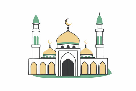 Mosque illustration on white backgroundのイラスト素材