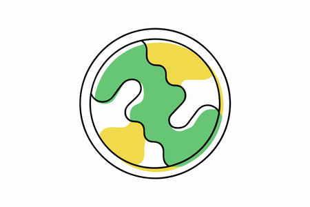 Planet Earth in doodle cartoon style on white backgroundのイラスト素材