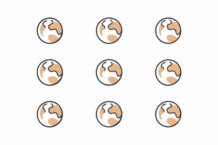 Planet Earth in doodle cartoon style on white backgroundのイラスト素材