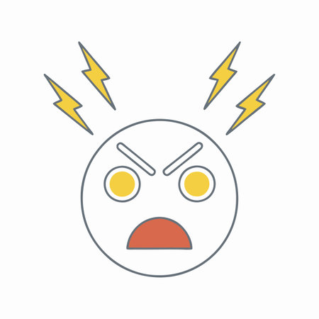 Angry face emoji on white backgroundのイラスト素材