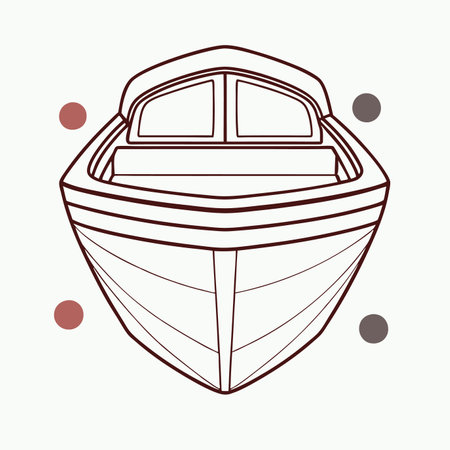 Minimalist Boat on white backgroundのイラスト素材