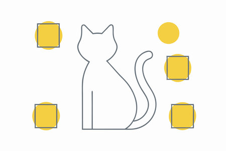 Minimalist Cat on white backgroundのイラスト素材