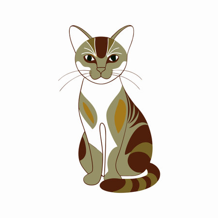 Minimalist Cat on white backgroundのイラスト素材