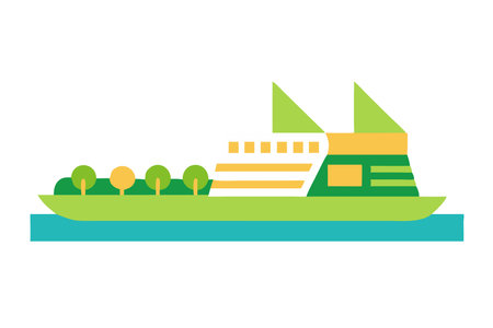 Minimalist Boat on white backgroundのイラスト素材