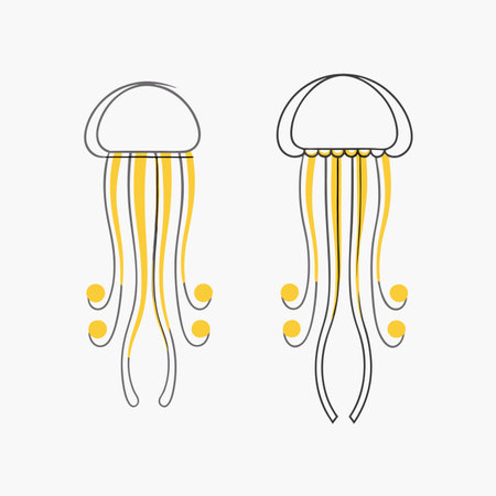Minimalist Jellyfish on white backgroundのイラスト素材