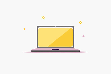 Minimalist laptop on white backgroundのイラスト素材