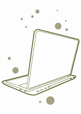 Minimalist laptop on white backgroundのイラスト素材