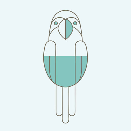 Minimalist macaw on white backgroundのイラスト素材