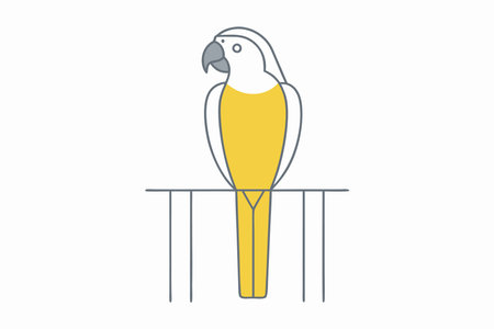 Minimalist macaw on white backgroundのイラスト素材