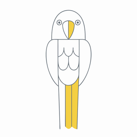 Minimalist macaw on white background