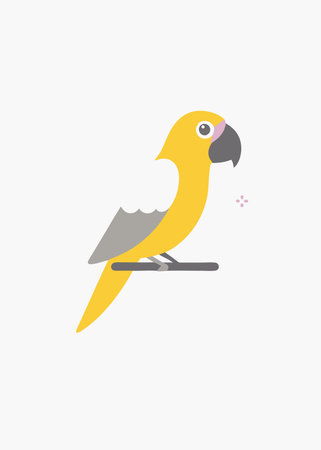 Minimalist parrot on white backgroundのイラスト素材