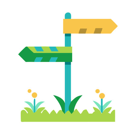 Minimalist Road sign on white backgroundのイラスト素材