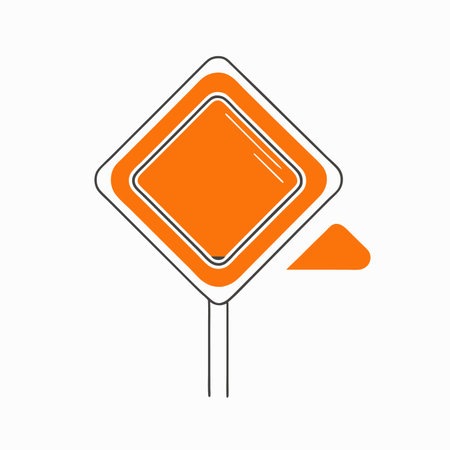 Minimalist Road sign on white backgroundのイラスト素材