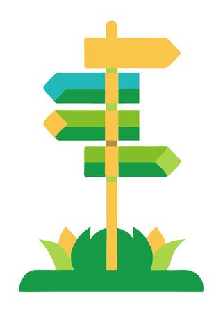 Minimalist Road sign on white backgroundのイラスト素材