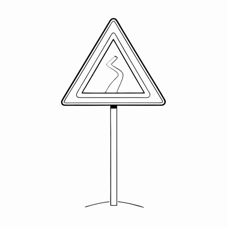 Minimalist Road sign on white backgroundのイラスト素材