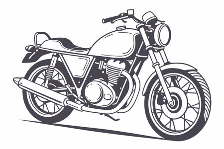 Minimalist Super bike on white backgroundのイラスト素材