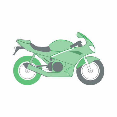 Minimalist Super bike on white backgroundのイラスト素材