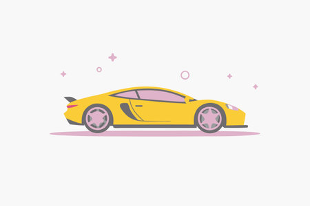 Minimalist Super car on white backgroundのイラスト素材