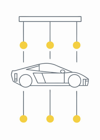 Minimalist Super car on white backgroundのイラスト素材