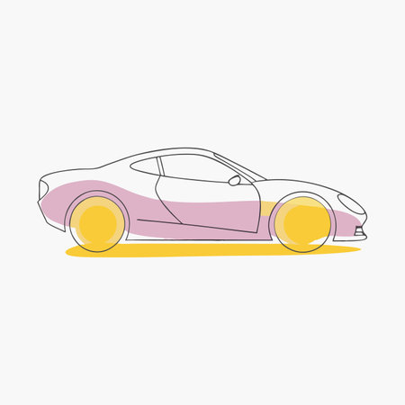 Minimalist Super car on white backgroundのイラスト素材