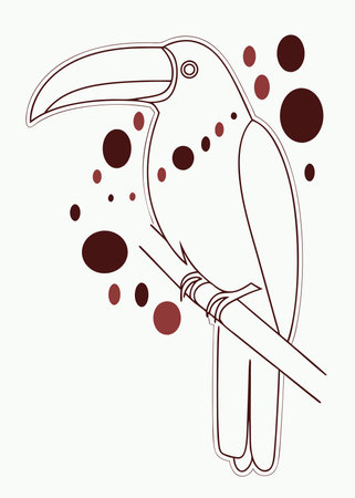 Minimalist toucan on white backgroundのイラスト素材