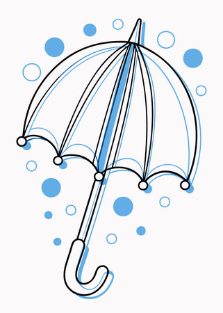 Minimalist Umbrella on white backgroundのイラスト素材