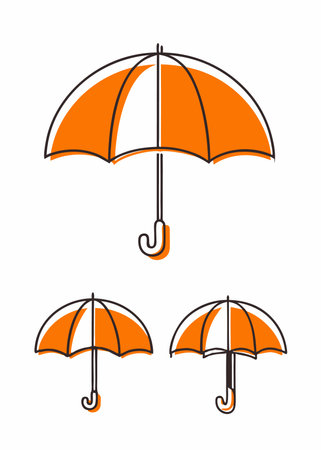 Minimalist Umbrella on white backgroundのイラスト素材