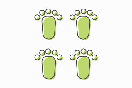 Footprints in a doodle cartoon style on white backgroundのイラスト素材