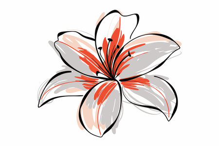 Illustration of watercolor flower on white backgroundのイラスト素材