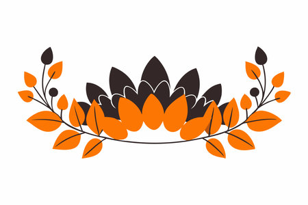 Minimalist floral crown vector on white backgroundのイラスト素材