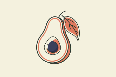 Minimalist Avocado on white background