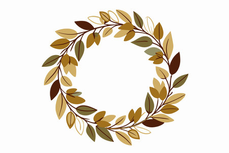 Minimalist Flowers wreath vector on white backgroundのイラスト素材