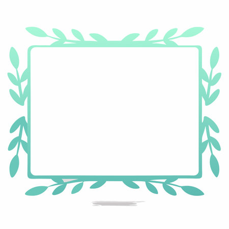 Minimalist leafy graceful frame for cards on white backgroundのイラスト素材