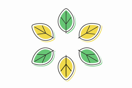 Minimalist tropical leave illustration on white backgroundのイラスト素材