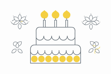 Minimalist Birthday cake on white background