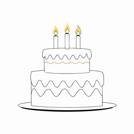 Minimalist Birthday cake on white background