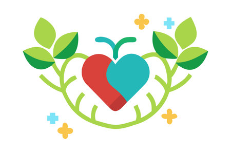 Minimalist Red devil heart on white backgroundのイラスト素材