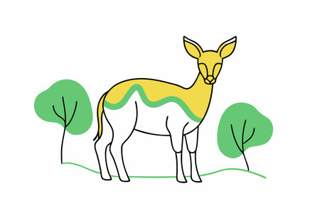 Minimalist Wild animals on white backgroundのイラスト素材