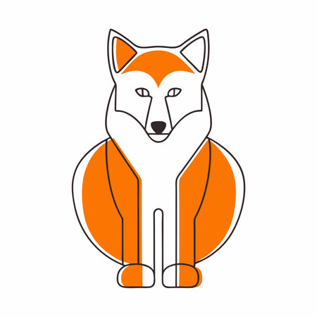 Minimalist wolf on white backgroundのイラスト素材