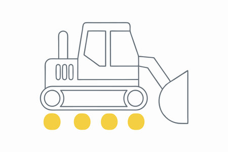 Excavator icon, vector illustration. Flat design style. Construction equipment.のイラスト素材