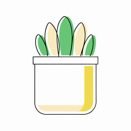 Minimalist vector of a succulent plant on white backgroundのイラスト素材