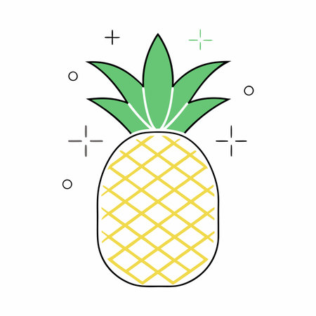 Pineapple illustration on white backgroundのイラスト素材