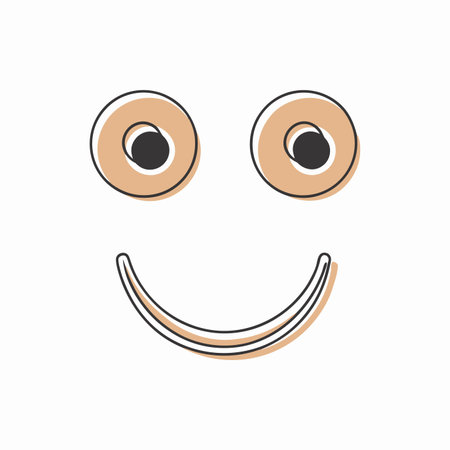 Smiley face emoji on white backgroundのイラスト素材
